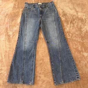 Rivete Denim 26P Loose Flare Jeans Petite Blue Mid Rise